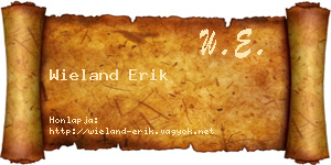 Wieland Erik névjegykártya